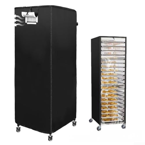 Durashmall Wasserdichte transparente Brotregal-Abdeckung mit Reißverschluss, robuster Oxford-Blechschutz mit Lüftungsschlitzen für 10-stöckige Duttpfanne, schwarz, 58 x 71 x 81 cm (420D: 58 x 71 x 162 Durashmall Wasserdichte transparente Brotregal-Abdeckung mit Reißverschluss, robuster Oxford-Blechschutz mit Lüftungsschlitzen für 10-stöckige Duttpfanne, schwarz, 58 x 71 x 81 cm (420D: 58 x 71 x 162 von Durashmall