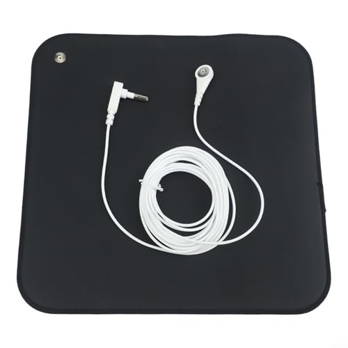 Durashmall Weiche, leitfähige Leder-Erdungsmatte mit 45 m Kabel zur Erdung, rutschfeste Gummiunterseite, ideal für besseren Schlaf, Wellness, Yoga und Meditation (33 x 28) von Durashmall