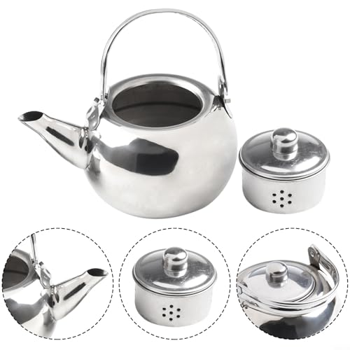 Ergonomischer Edelstahl-Camping-Wasserkocher mit hitzebeständigem Griff und Auslauf, für die Zubereitung von Kaffee und Tee auf dem Herd (14 cm) von Durashmall