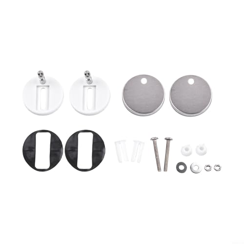 Ersatz-Set mit 2 Edelstahl-WC-Deckelscharnierschrauben mit Befestigungsschrauben für Standard-Scharniere, passend für die meisten WC-Deckel (55 mm) von Durashmall