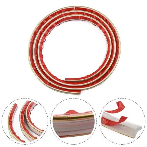 Stilvolle 1M 3D PVC Bordüre Streifen für Zuhause und Büro Dekor, Einfache Installation, ohne Bohren (Gefüttert Gold) von Durashmall