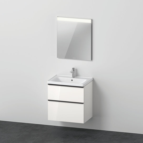 D-Neo Möbel-Set, Möbelwaschtisch mit Waschtischunterschrank wandhängend und LED Spiegel, 650x2000mm, DE01120, Farbe: Eiche Schwarz von Duravit AG