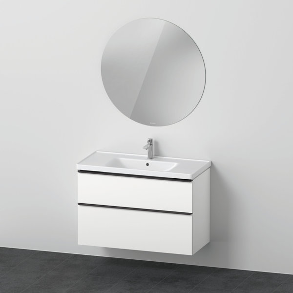 D-Neo Möbel-Set, Möbelwaschtisch mit Waschtischunterschrank wandhängend und LED Spiegel (rund), 1000x2000mm, DE01110, Farbe: Weiß Matt Dekor - DE011101818 von Duravit AG