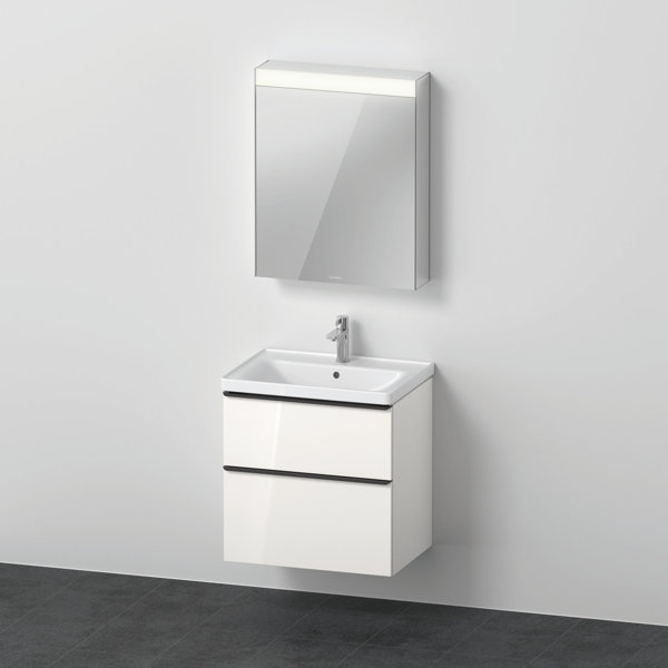 D-Neo Möbel-Set, Möbelwaschtisch mit Waschtischunterschrank wandhängend und LED Spiegelschrank (Anschlag rechts), 650x2000mm, DE0115R, Farbe: Eiche Schwarz von Duravit AG