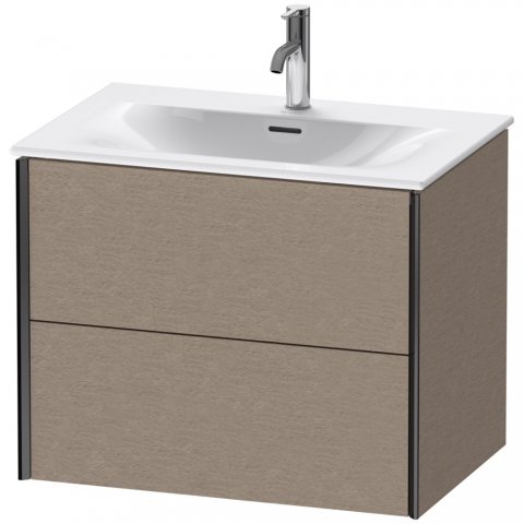 Durait XViu 4133 Waschtischunterbau wandhängend, 2 Schubkästen, für Waschtisch Viu 234473, 710x480 mm, Farbe (Front/Korpus): schwarz matt/eiche cashmere von Duravit AG