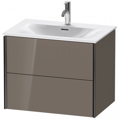 Durait XViu 4133 Waschtischunterbau wandhängend, 2 Schubkästen, für Waschtisch Viu 234473, 710x480 mm, Farbe (Front/Korpus): schwarz matt/flannel grey hgl. von Duravit AG