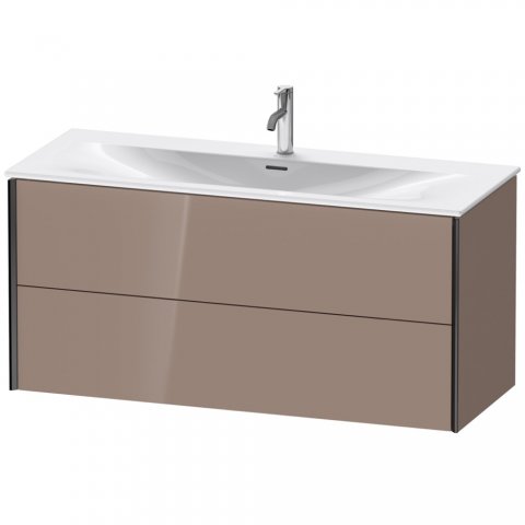 Durait XViu 4136 Waschtischunterbau wandhängend, 2 Schubkästen, für Waschtisch Viu 234412, 1210x480 mm, Farbe (Front/Korpus): schwarz matt/cappuccino hgl. von Duravit AG