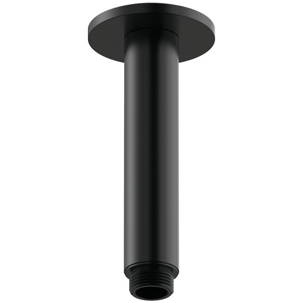 Duravit Brausearm Deckenanschluss 125 mm, runde Rosette, Farbe: Schwarz Matt von Duravit AG