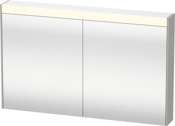 Duravit Brioso Spiegelschrank 102,0 x 14,8 cm mit LED- Beleuchtung, 2 Spiegeltüren, Farbe (Front/Korpus): Graphit Matt Dekor, Griff Graphit Matt von Duravit AG