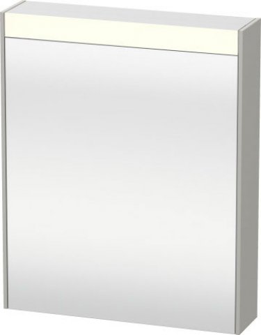 Duravit Brioso Spiegelschrank 62,0 x 14,8 cm mit LED- Beleuchtung, 1 Spiegeltür, Anschlag links, Farbe (Front/Korpus): Weiß Hochglanz Dekor, Griff Weiß Hochglanz von Duravit AG