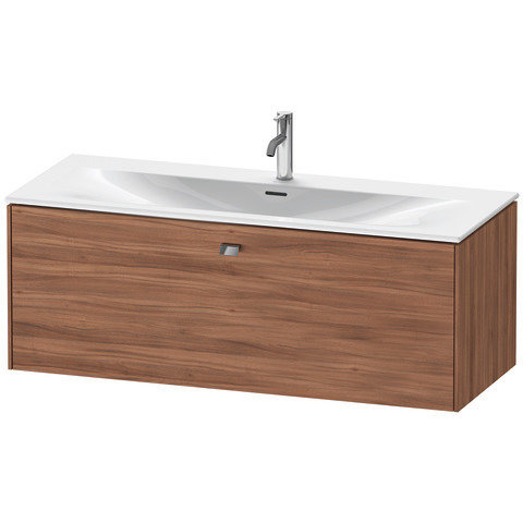 Duravit Brioso Waschtischunterbau wandhängend 122,0 x 47,9 cm, 1 Auszug, für Waschtisch Viu 234412, Farbe (Front/Korpus): Nussbaum Natur Dekor, Griff Chrom von Duravit AG