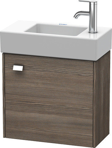 Duravit Brioso Waschtischunterbau wandhängend 48,4 x 23,9 cm, 1 Tür, Anschlag rechts, für Waschtisch Vero Air  072450, Farbe (Front/Korpus): Pine Terra Dekor, Griff Chrom von Duravit AG