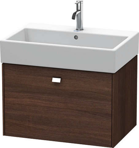 Duravit Brioso Waschtischunterbau wandhängend 68,4 x 45,9 cm, 1 Auszug, für Waschtisch Vero Air  235070, Farbe (Front/Korpus): Kastanie Dunkel Dekor, Griff Chrom von Duravit AG