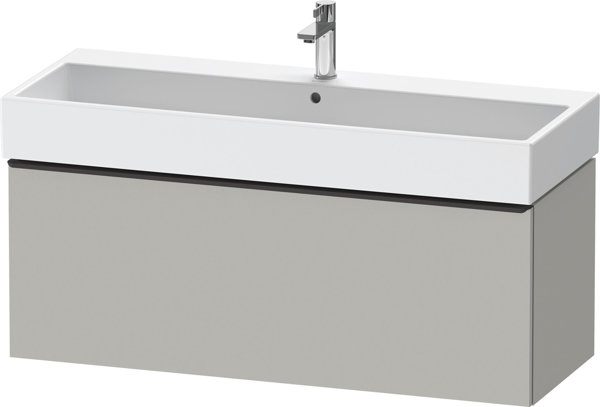 Duravit D-Neo, Waschtischunterbau wandhängend, Breite 1184 x Tiefe 442mm, 1x Auszug, mit Griff, DE42750, Farbe: Beton Grau von Duravit AG