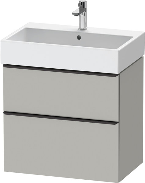 Duravit D-Neo, Waschtischunterbau wandhängend, Breite 684 x Tiefe 442mm, 1x Schubkasten, 1x Auszug, mit Griff, DE43720, Farbe: Beton Grau von Duravit AG