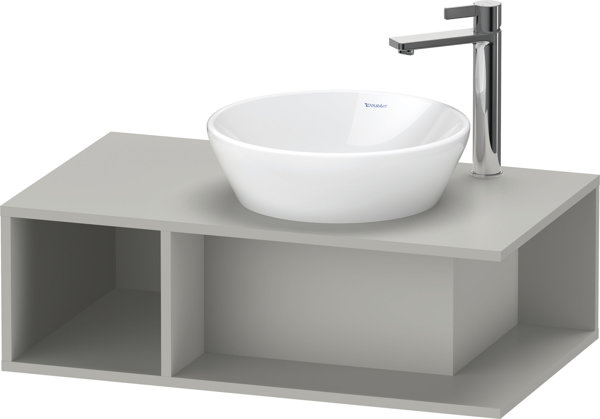 Duravit D-Neo, Waschtischunterbau wandhängend, Breite 800 x Tiefe 480mm, 1x offenes Fach seitlich links, , DE49380, Farbe: Beton Grau von Duravit AG