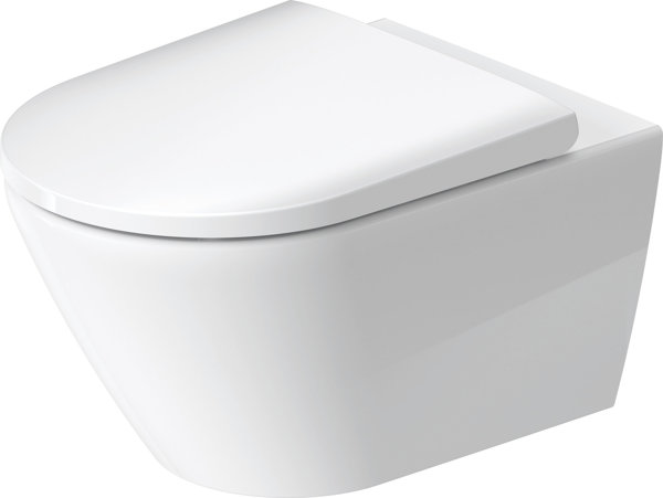 Duravit D-Neo Wand-WC, Tiefspüler, spülrandlos, Abgang waagerecht, Durafix, 370x540x400mm, 257709, Farbe: Weiß von Duravit AG