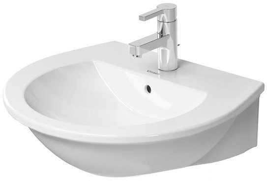 Duravit Darling New Waschtisch 262155, mit Überlauf, 1 Hahnloch, 550mm, Farbe: Weiß mit Wondergliss von Duravit AG