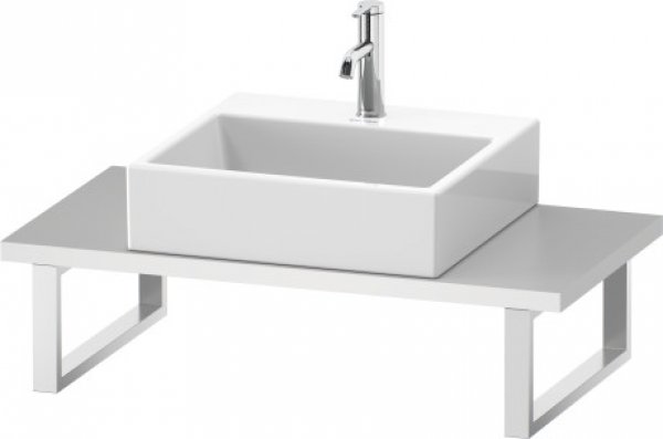 Duravit DuraStyle Konsole für Aufsatz- und Einbauwaschtische, Plattenstärke 30mm, Größe 1300x480mm, mit 1 Ausschnitt, Farbe (Front/Korpus): Schwarz Hochglanz Lack von Duravit AG