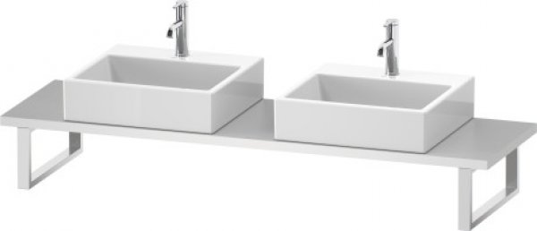 Duravit DuraStyle Konsole für Aufsatzbecken und Einbauwaschtische, Plattenstärke 30mm, Größe 1100x480mm, mit 2 Ausschnitten, Farbe (Front/Korpus): Nussbaum Natur Dekor von Duravit AG