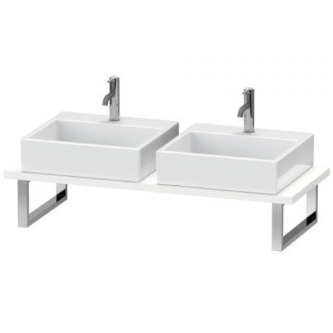 Duravit DuraStyle Konsole für Aufsatzbecken und Einbauwaschtische, Plattenstärke 30mm, Größe 1600x550mm, mit 2 Ausschnitten, Farbe (Front/Korpus): Pine Silver von Duravit AG