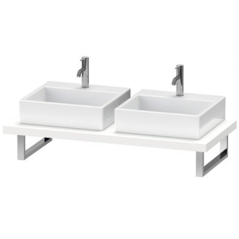 Duravit DuraStyle Konsole für Aufsatzbecken und Einbauwaschtische, Plattenstärke 45mm, Größe 1000x550mm, mit 2 Ausschnitten, Farbe (Front/Korpus): Basalt Matt Dekor von Duravit AG