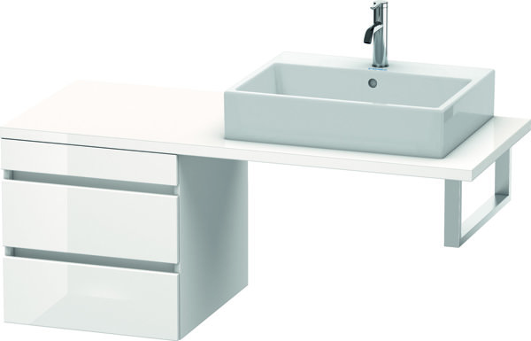 Duravit DuraStyle Unterschrank für Konsole, 2 Schubkästen, 500mm, Farbe (Front/Korpus): Nussbaum Natur Dekor / Weiß Matt Dekor von Duravit AG