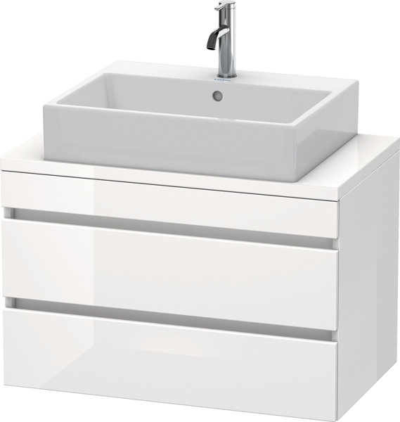 Duravit DuraStyle Waschtischunterschrank für Konsole compact, 2 Schubkästen, 800mm, Farbe (Front/Korpus): Nussbaum Natur Dekor / Weiß Matt Dekor von Duravit AG