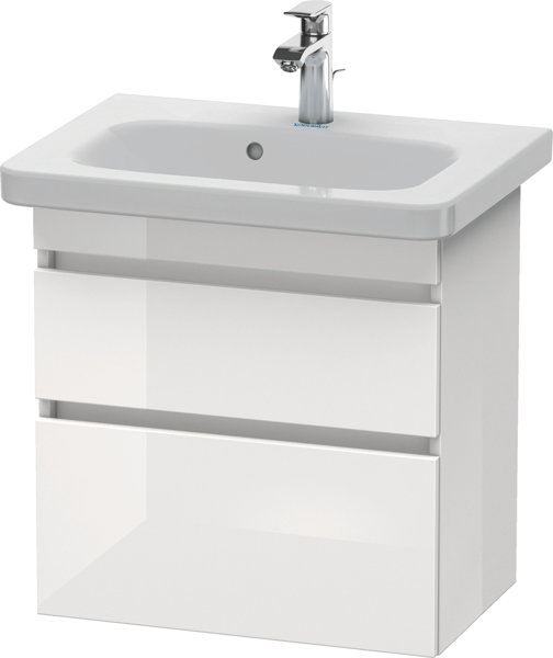 Duravit DuraStyle Waschtischunterschrank wandhängend 6479, 2 Schubkästen, 580mm, für DuraStyle, Farbe (Front/Korpus): Nussbaum Natur Dekor / Weiß Matt Dekor von Duravit AG