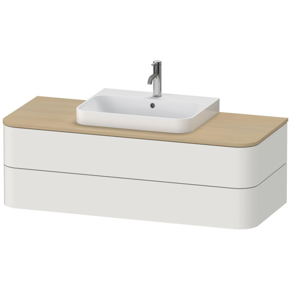 Duravit Happy D.2 Plus Waschtischunterbau für Konsole wandhängend, 1300x550 mm, 2 Schubkästen, für Aufsatzbecken, Farbe (Front/Korpus): Nordic Weiß Seidenmatt Lack - HP497203939 von Duravit AG