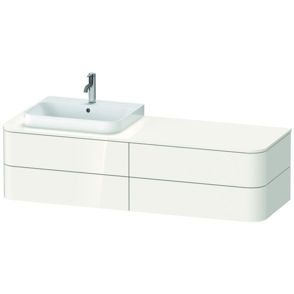 Duravit Happy D.2 Plus Waschtischunterbau für Konsole wandhängend, 1600x550 mm, 4 Schubkästen, für Aufsatzbecken Position links, Farbe (Front/Korpus): Lichtblau Seidenmatt Lack von Duravit AG