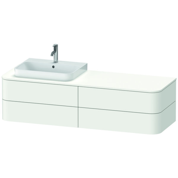 Duravit Happy D.2 Plus Waschtischunterbau für Konsole wandhängend, 1600x550 mm, 4 Schubkästen, für Aufsatzbecken Position links, Farbe (Front/Korpus): Weiß Seidenmatt Lack von Duravit AG