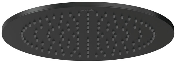 Duravit Kopfbrause 240 mm, 1 Strahlart, verstellbarer Winkel, Decken- oder Wandmontage, Farbe: Schwarz Matt von Duravit AG