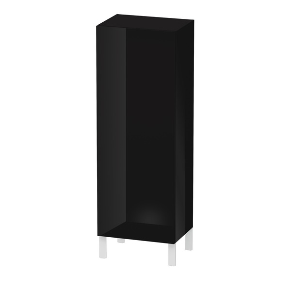 Duravit L-Cube Halbhochschrank, Breite 500mm, Tiefe 363mm, 1 Tür, Anschlag rechts, Farbe: Schwarz Hochglanz Lack von Duravit AG