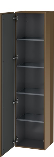 Duravit L-Cube Hochschrank, Breite 400mm, Tiefe 363mm, 1 Tür, Anschlag links, Farbe: Olive Braun Hochglanz Lack - LC1180L6161 von Duravit AG