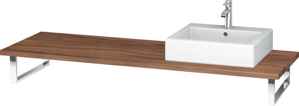 Duravit L-Cube Konsole für Aufsatzbecken und Einbauwaschtische, Plattenstärke 30mm, Größe 1400x550mm, mit 1 Ausschnitt, Farbe (Front/Korpus): Nussbaum Natur Dekor von Duravit AG