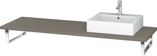 Duravit L-Cube Konsole für Aufsatzbecken und Einbauwaschtische, Plattenstärke 30mm, Größe 800x550mm, mit 1 Ausschnitt, Farbe (Front/Korpus): Terra von Duravit AG