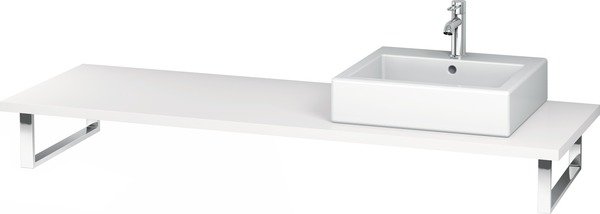 Duravit L-Cube Konsole für Aufsatzbecken und Einbauwaschtische, Plattenstärke 45mm, Größe 1600x550mm, mit 1 Ausschnitt, Farbe (Front/Korpus): Nussbaum Natur Dekor von Duravit AG