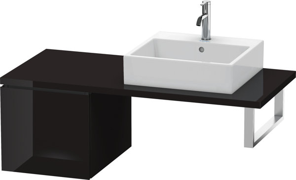 Duravit L-Cube Unterschrank für Konsole, Breite 420mm, Tiefe 547mm, 1 Auszug, Farbe: Schwarz Hochglanz Lack von Duravit AG