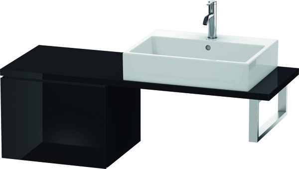 Duravit L-Cube Unterschrank für Konsole, Breite 520mm, Tiefe 477mm, 1 Auszug, Farbe: Schwarz Hochglanz Lack von Duravit AG