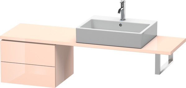 Duravit L-Cube Unterschrank für Konsole, Breite 520mm, Tiefe 477mm, 2 Schubkästen, Farbe: Apricot Pearl Hochglanz Lack von Duravit AG