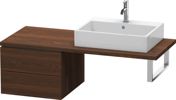 Duravit L-Cube Unterschrank für Konsole, Breite 520mm, Tiefe 547mm, 2 Schubkästen, Farbe: Nussbaum gebürstet Echtholzfurnier von Duravit AG