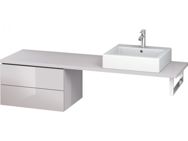 Duravit L-Cube Unterschrank für Konsole, Breite 620mm, Tiefe 477mm, 2 Schubkästen, Farbe: Weißer Flieder Hochglanz Lack von Duravit AG