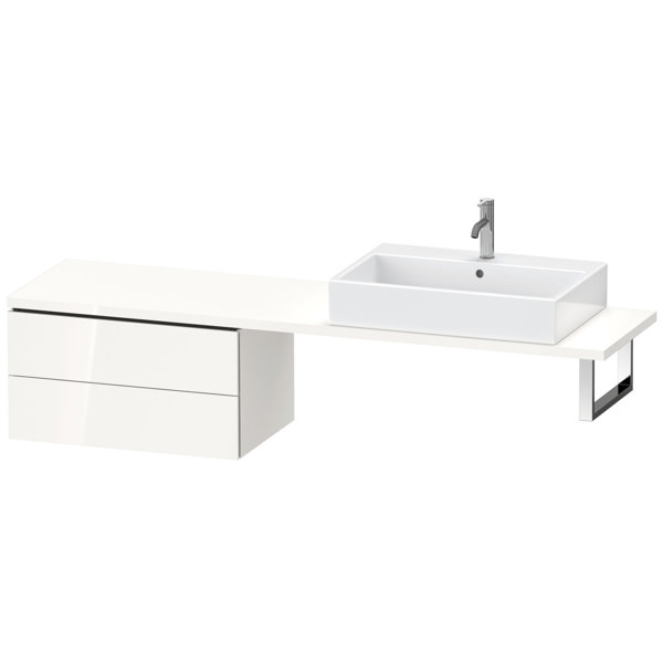 Duravit L-Cube Unterschrank für Konsole, Breite 720mm, Tiefe 477mm, 2 Schubkästen, Farbe: Weiß Hochglanz Dekor von Duravit AG