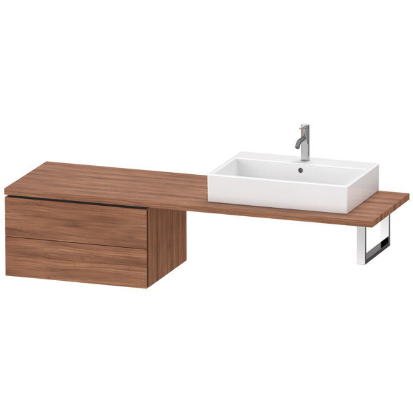 Duravit L-Cube Unterschrank für Konsole, Breite 720mm, Tiefe 547mm, 2 Schubkästen, Farbe: Nussbaum Natur Dekor von Duravit AG