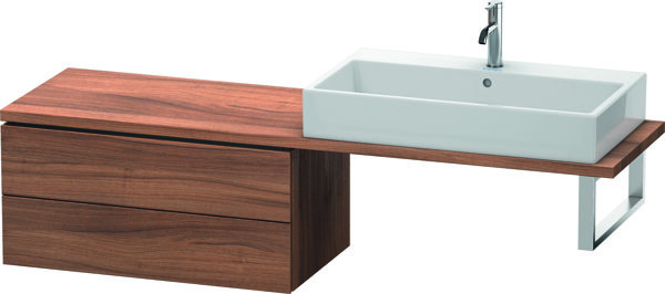 Duravit L-Cube Unterschrank für Konsole, Breite 820mm, Tiefe 477mm, 2 Schubkästen, Farbe: Nussbaum Natur Dekor von Duravit AG