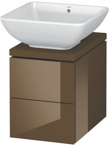 Duravit L-Cube Waschtischunterbau für Konsole, Breite 320mm, Tiefe 477mm, 2 Schubkästen, Farbe: Olive Braun Hochglanz Lack von Duravit AG