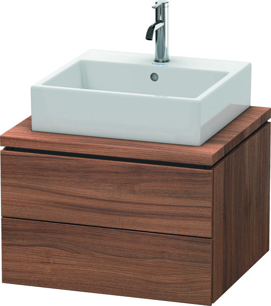 Duravit L-Cube Waschtischunterbau für Konsole, Breite 620mm, Tiefe 547mm, 2 Schubkästen, Farbe: Nussbaum Natur Dekor von Duravit AG