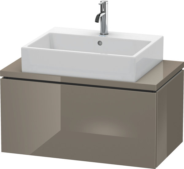 Duravit L-Cube Waschtischunterbau für Konsole, Breite 820mm, Tiefe 477mm 1 Auszug, Farbe: Flannel Grey Hochglanz Lack von Duravit AG