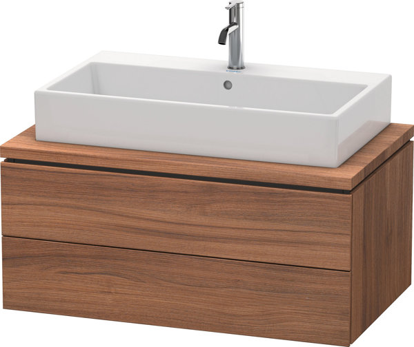 Duravit L-Cube Waschtischunterbau für Konsole, Breite 920, Tiefe 547mm, 2 Schubkästen, Farbe: Nussbaum Natur Dekor von Duravit AG